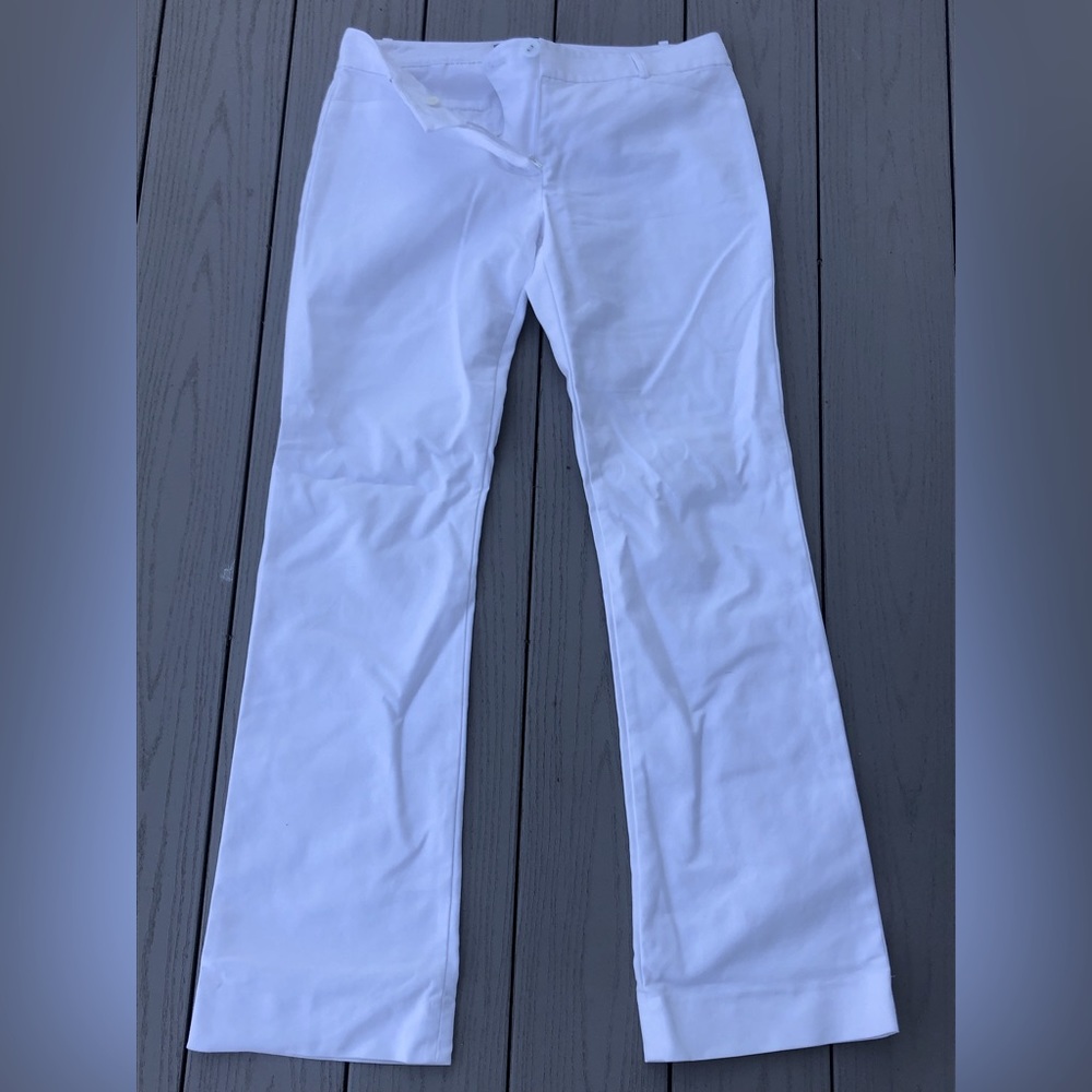 The Limited Drew Fit bootcut white dress pants